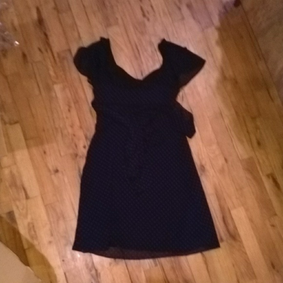 Black dress with blue polka dots - Picture 2 of 3